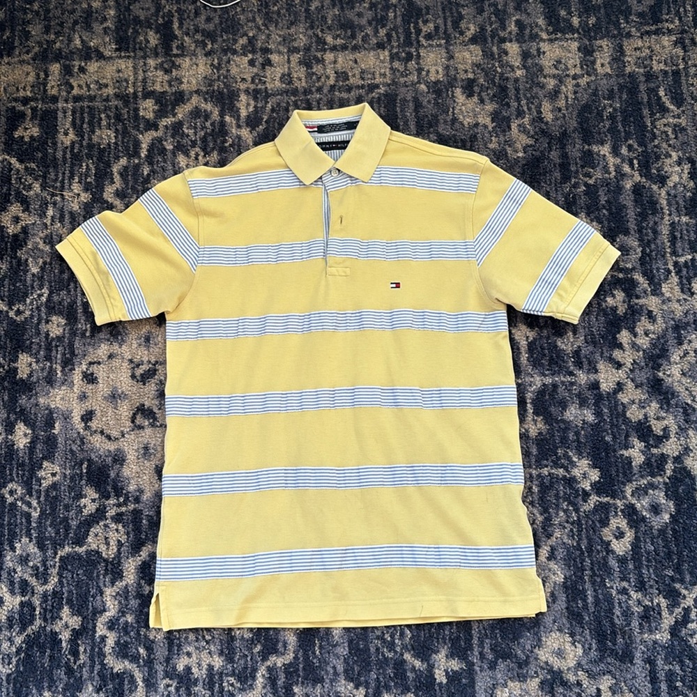 Tommy Hilfiger Yellow Striped Polo Shirt
